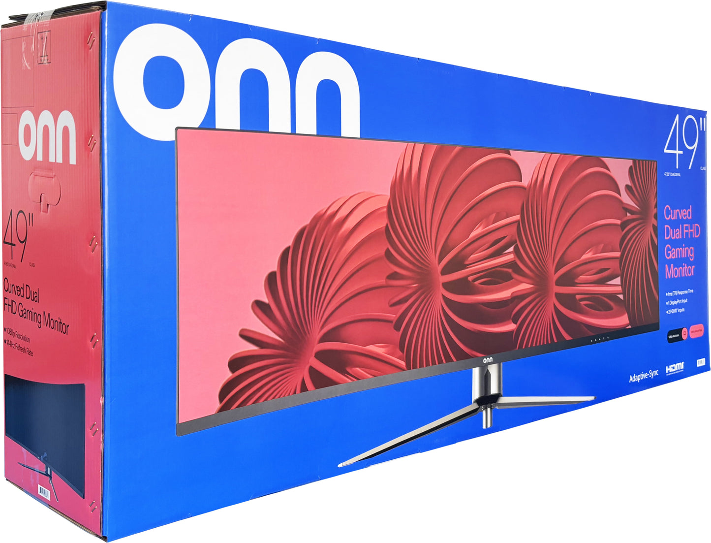 Onn 49" 3840 X 1080P Curved Dual FHD Gaming Monitor, Black, 100133225