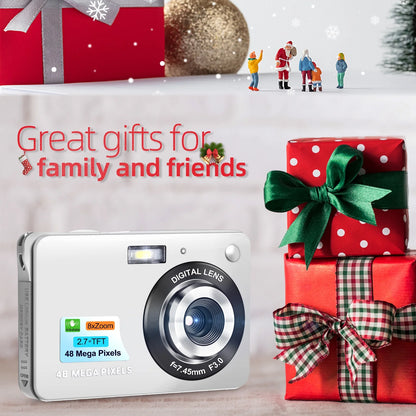 NBD Kids Digital Camera 48MP 8X Digital Zoom Mini Compact Cameras, 2.7 Inch FHD Pocket Cameras