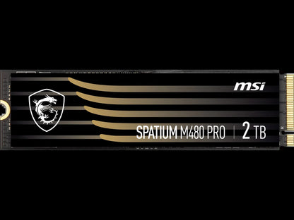 MSI SPATIUM M480 PRO Pcie 4.0 Nvme M.2 - 2TB, 2GB Cache, R/W 7400 - 7000, - Solid State Drive