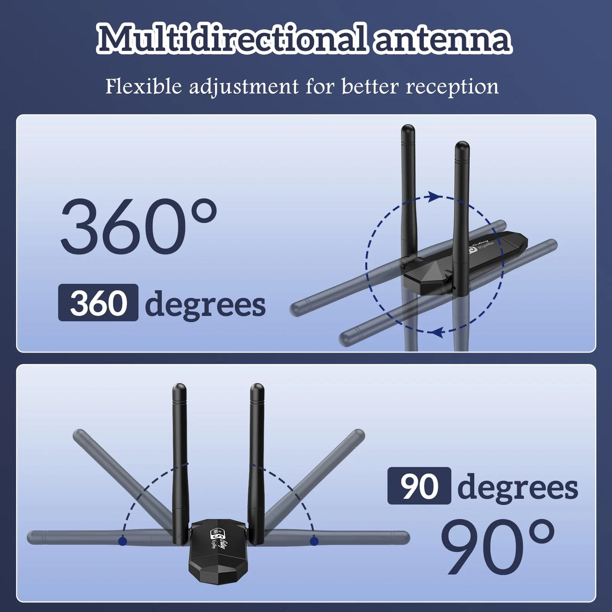 Ortiny 1300Mbps USB 3.0, 867Mbps on 5Ghz / 400Mbps on 2.4Ghz Dual-Band USB Wi-Fi Adapter