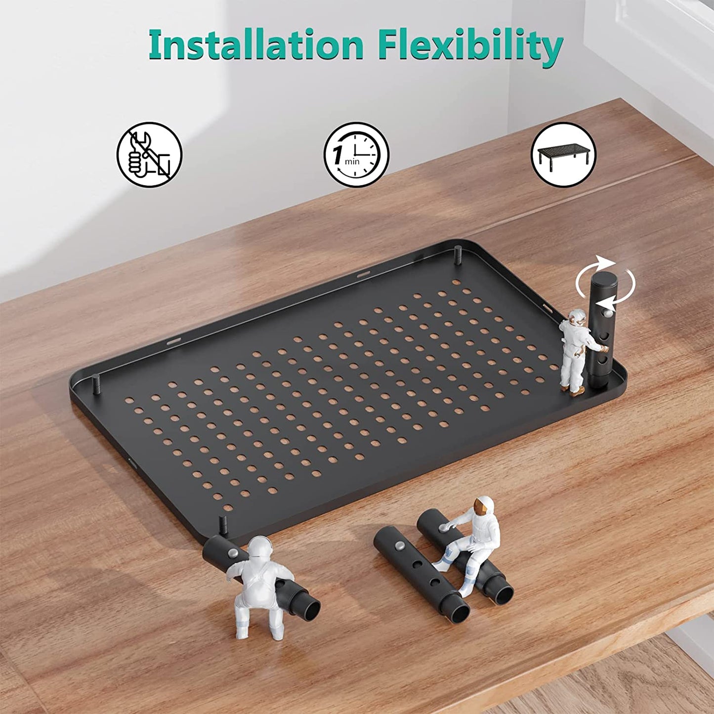 Dual Monitor Stand for Desk, Adjustable Laptop Riser, up to 44 Lbs