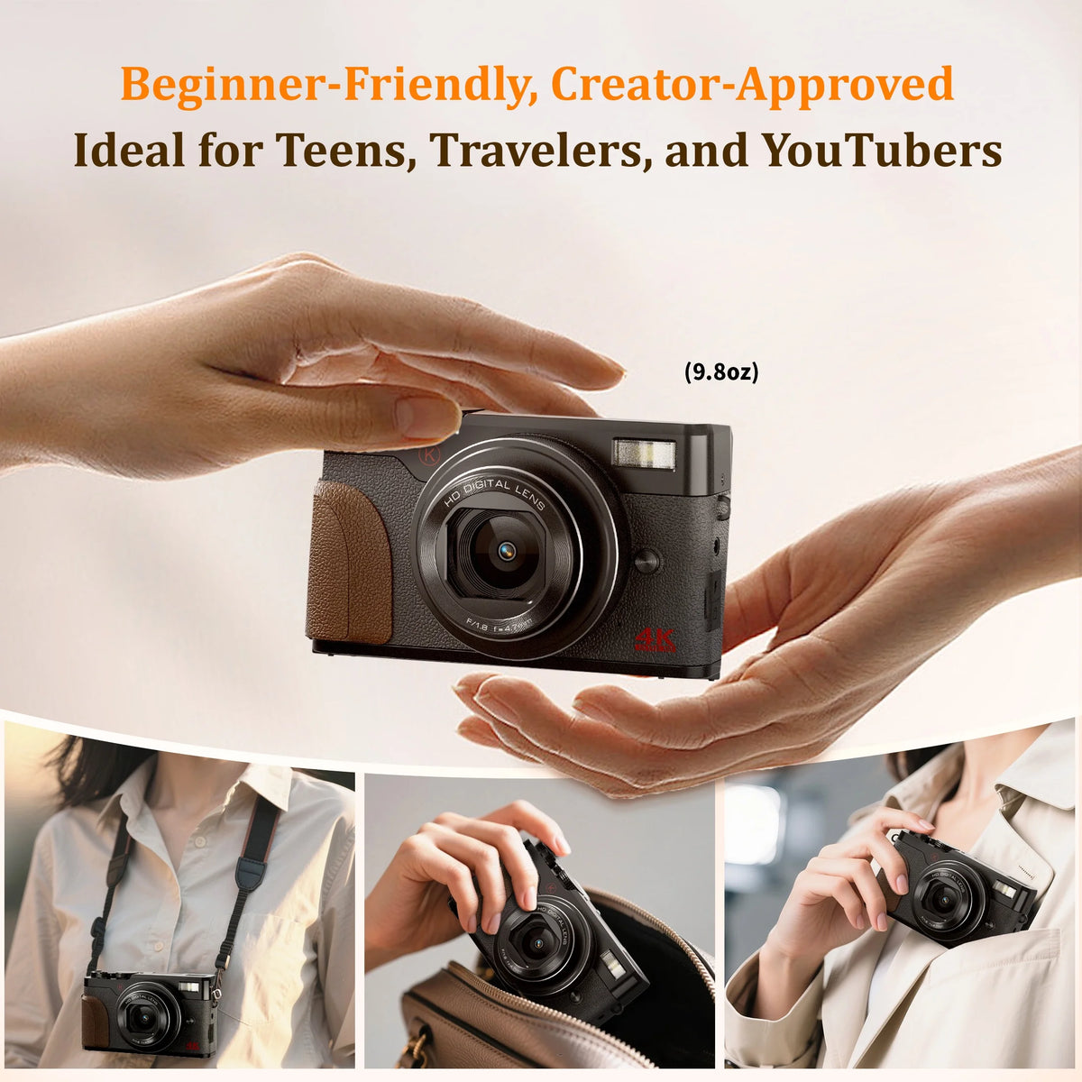 NBD Digital Camera 4K 56MP Cameras for Photography for Youtube with 32GB SD Card
