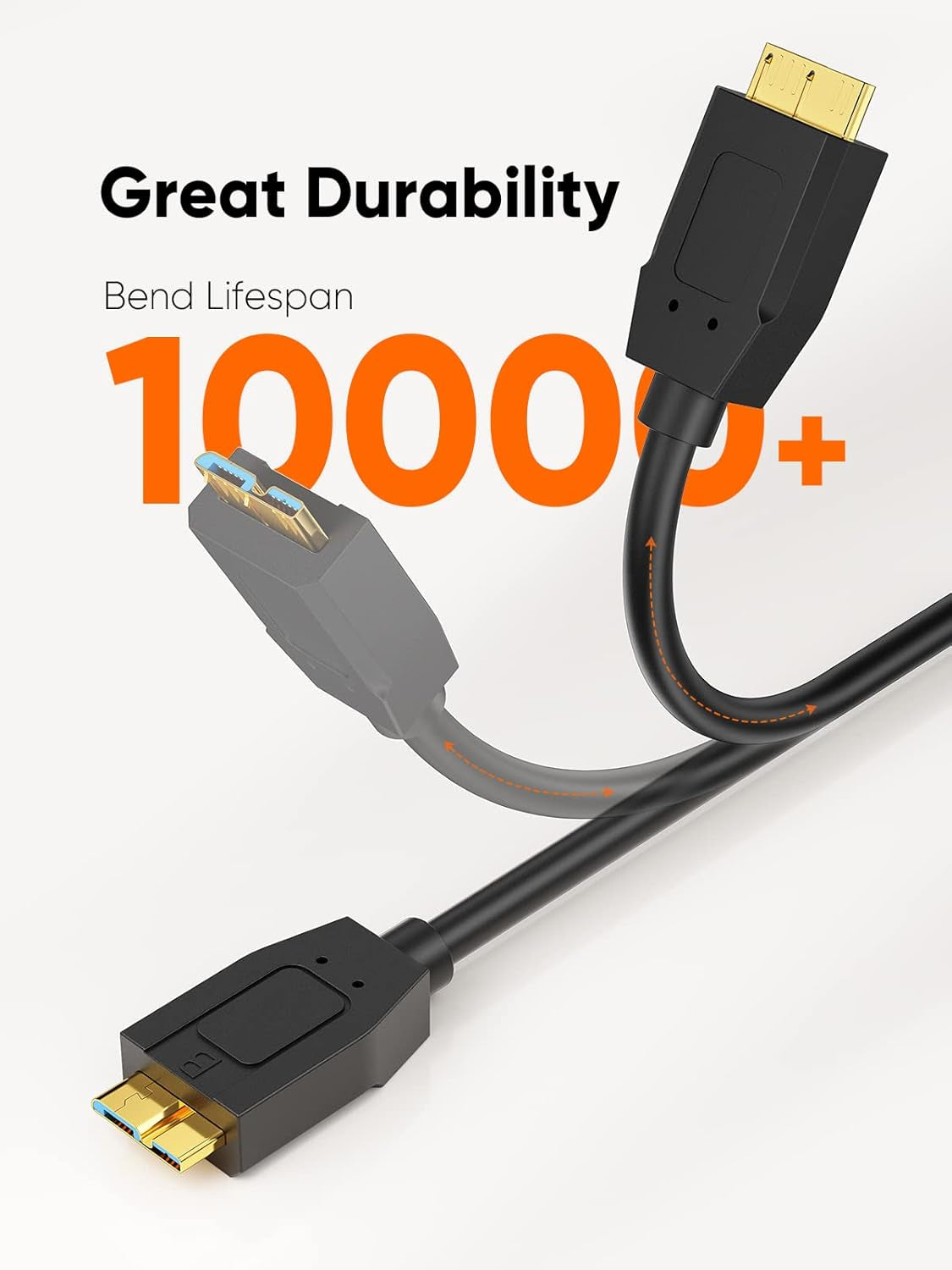 USB C 3.1 Type C to Micro B Hard Drive Cable for Iphone/Laptop/Camera