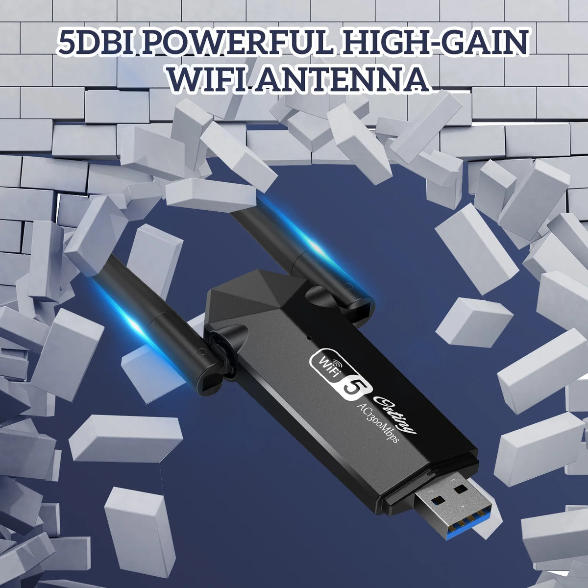 Ortiny 1300Mbps USB 3.0, 867Mbps on 5Ghz / 400Mbps on 2.4Ghz Dual-Band USB Wi-Fi Adapter