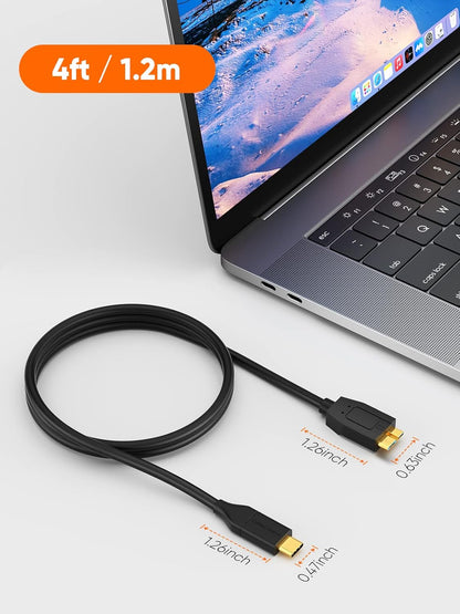 USB C 3.1 Type C to Micro B Hard Drive Cable for Iphone/Laptop/Camera
