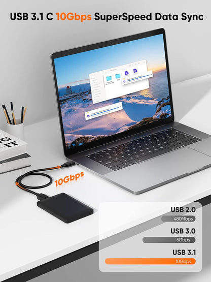 USB C 3.1 Type C to Micro B Hard Drive Cable for Iphone/Laptop/Camera