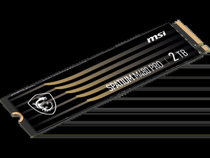 MSI SPATIUM M480 PRO Pcie 4.0 Nvme M.2 - 2TB, 2GB Cache, R/W 7400 - 7000, - Solid State Drive